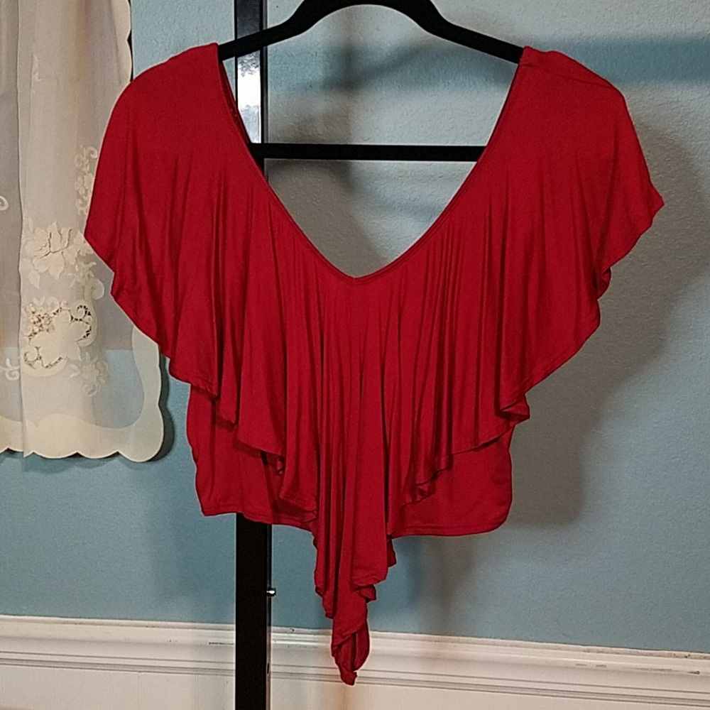 Red crop top